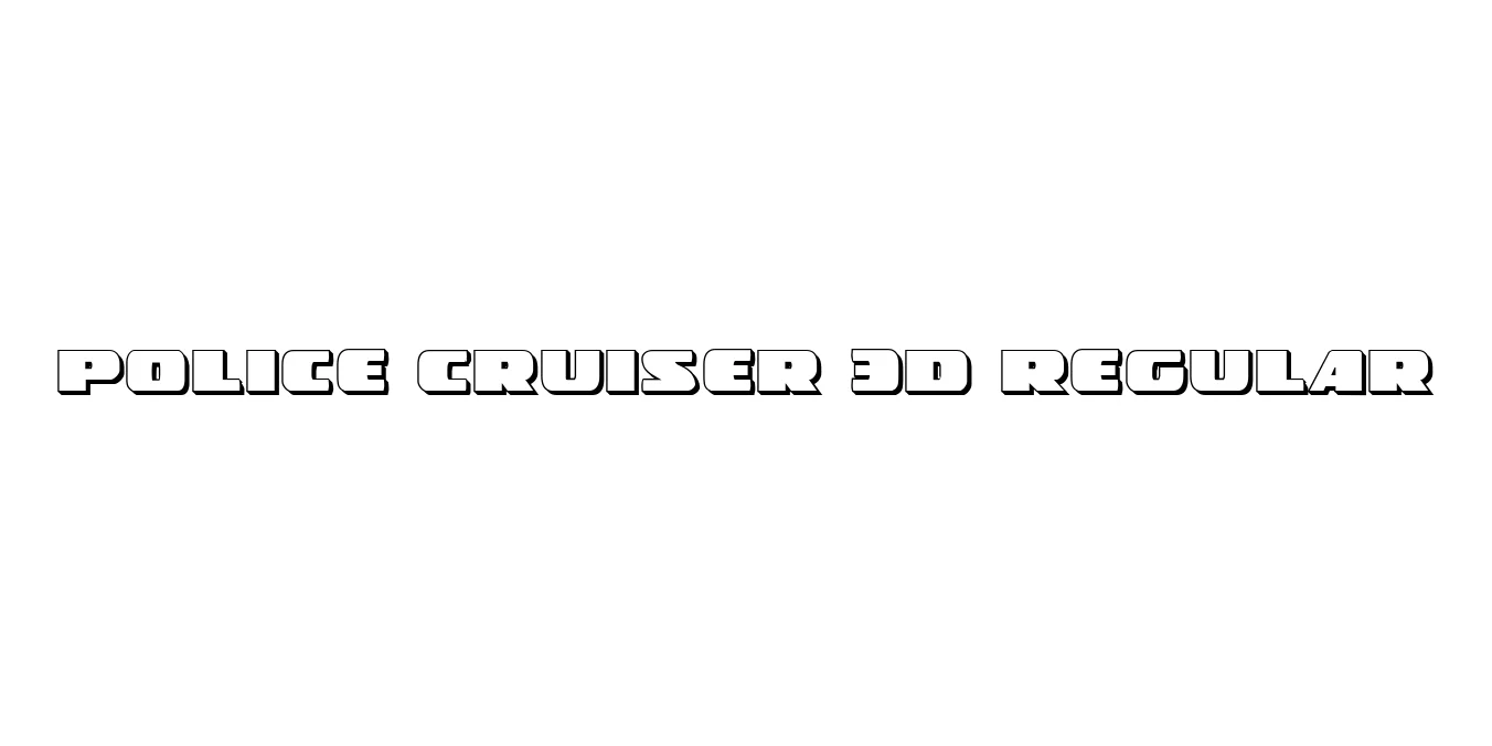 Police Cruiser 3D Regular Font Preview