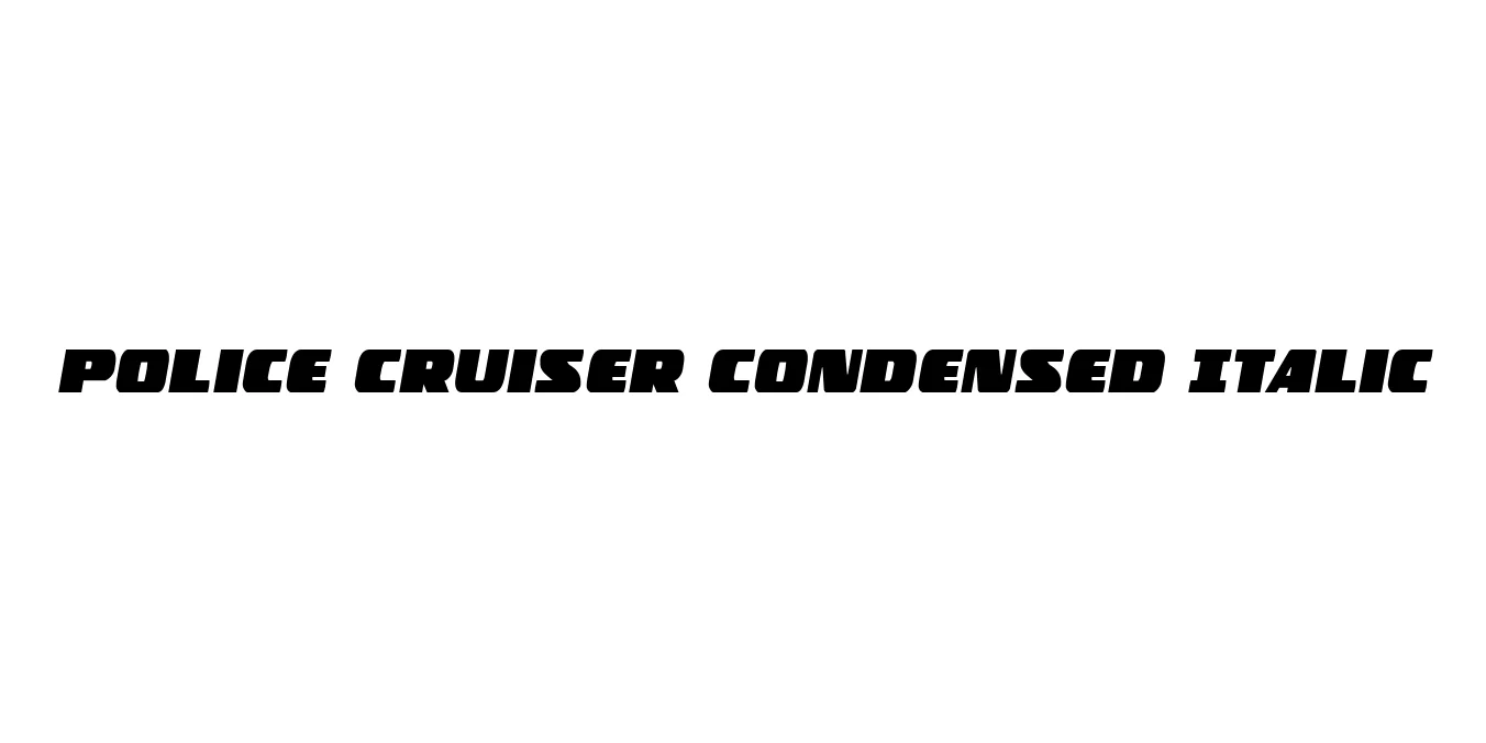 Police Cruiser Condensed Italic Font Preview