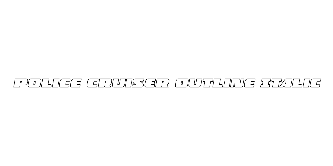 Police Cruiser Outline Italic Font Preview