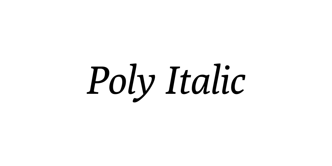 Poly Italic Font Preview