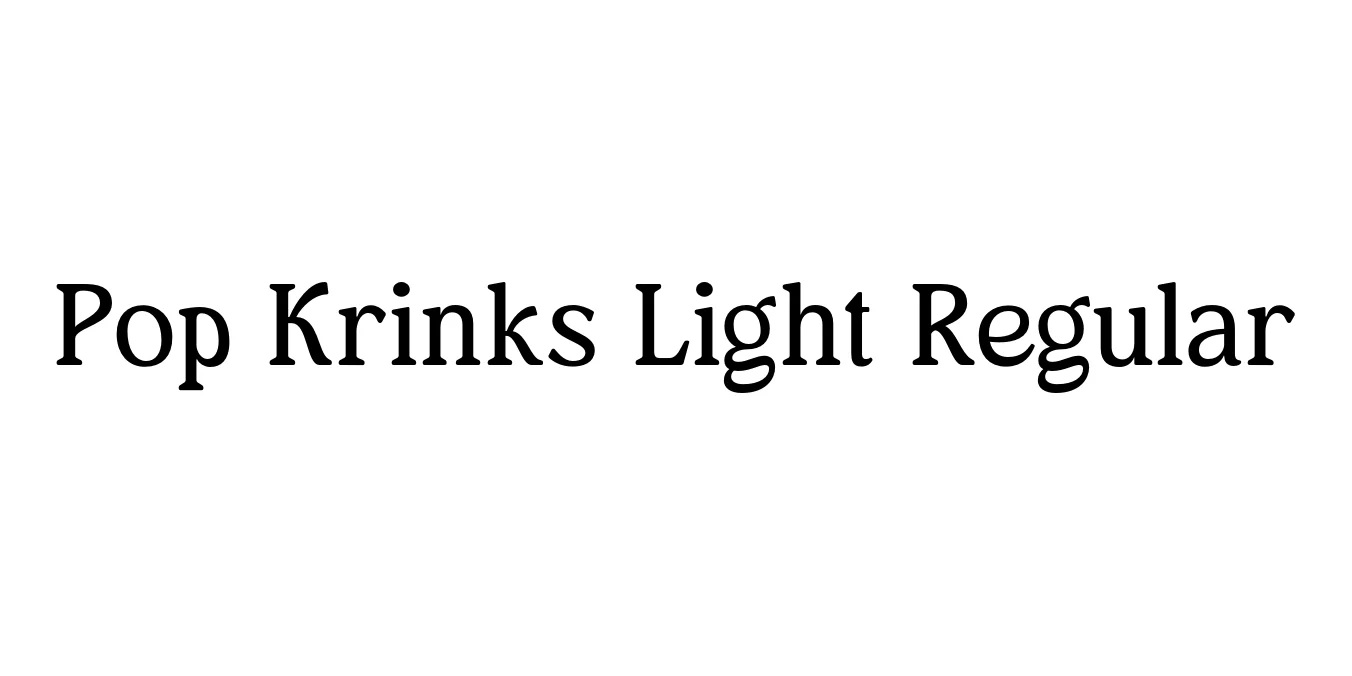 Pop Krinks Light Regular Font Preview