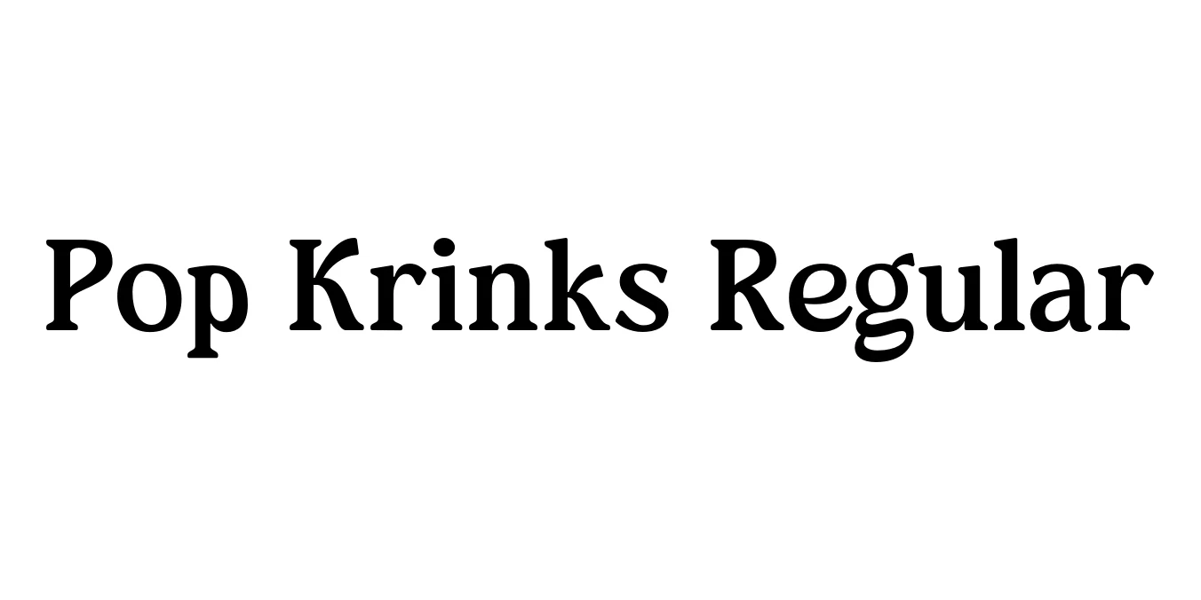 Pop Krinks Regular Font Preview