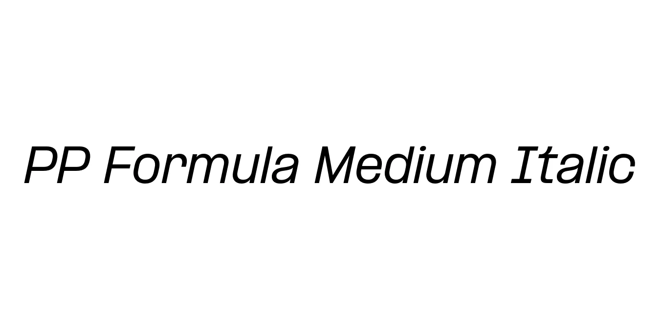 PP Formula Medium Italic Font Preview