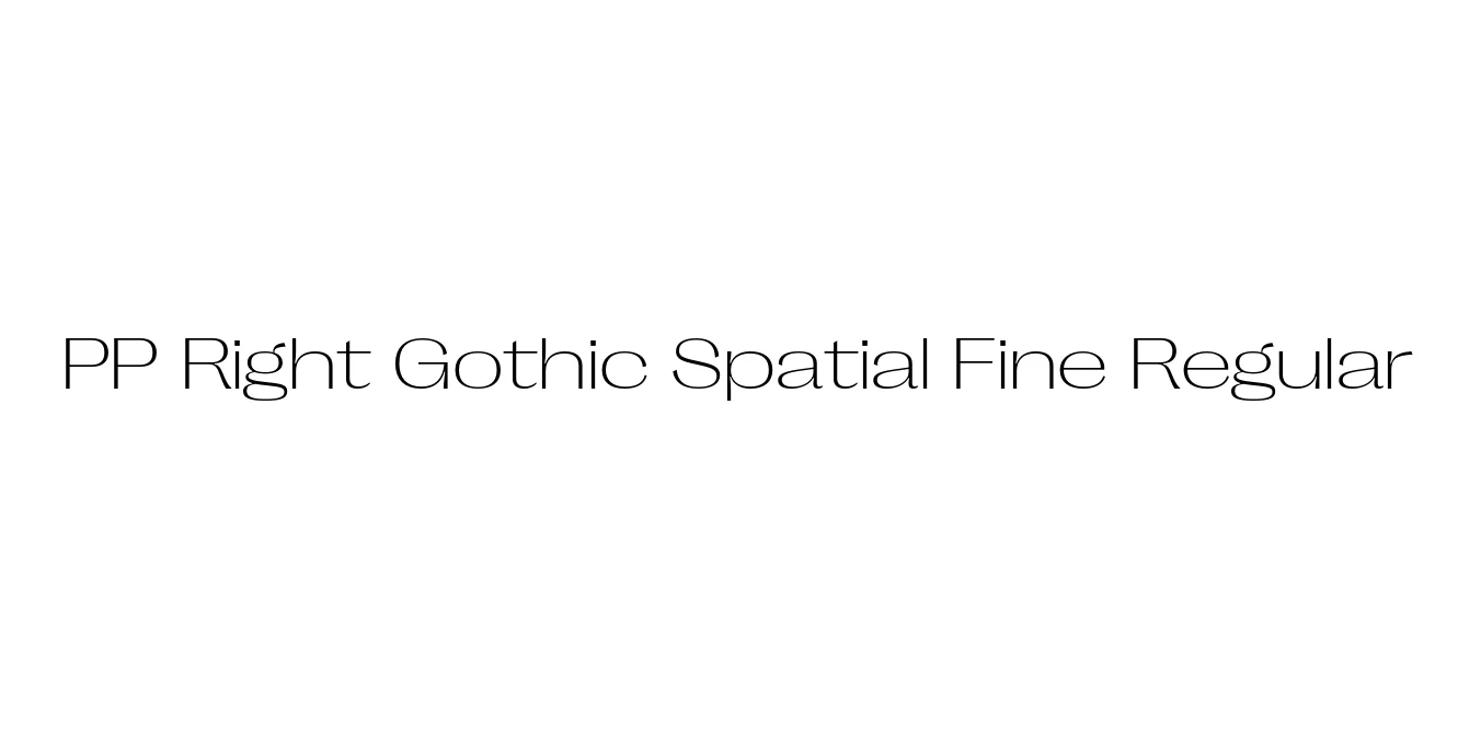 PP Right Gothic Spatial Fine Regular Font Preview