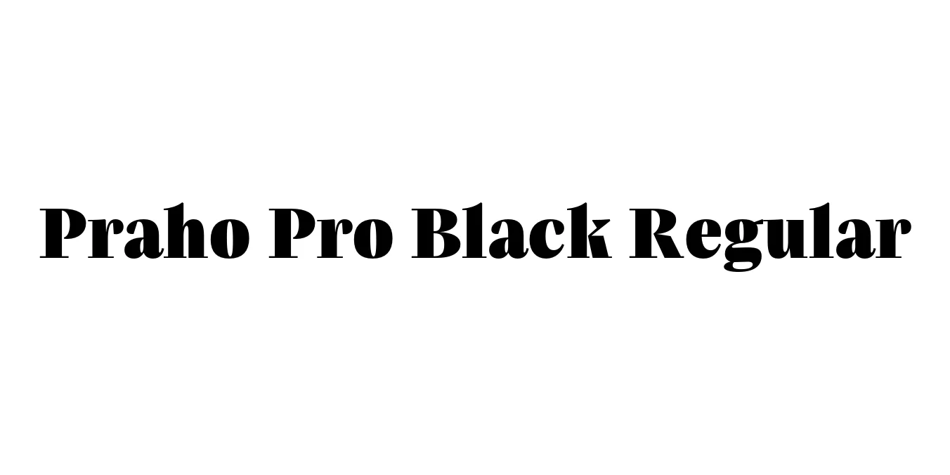 Praho Pro Black Regular Font Preview