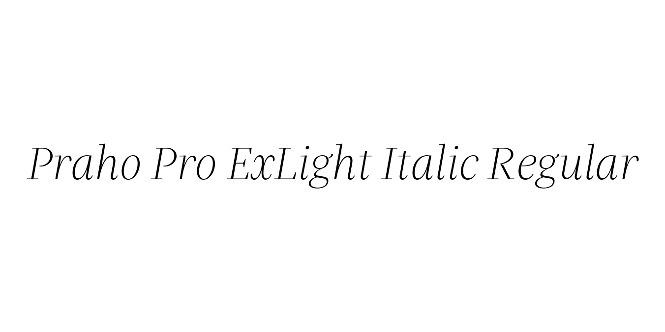 Praho Pro ExLight Italic Regular Font Preview