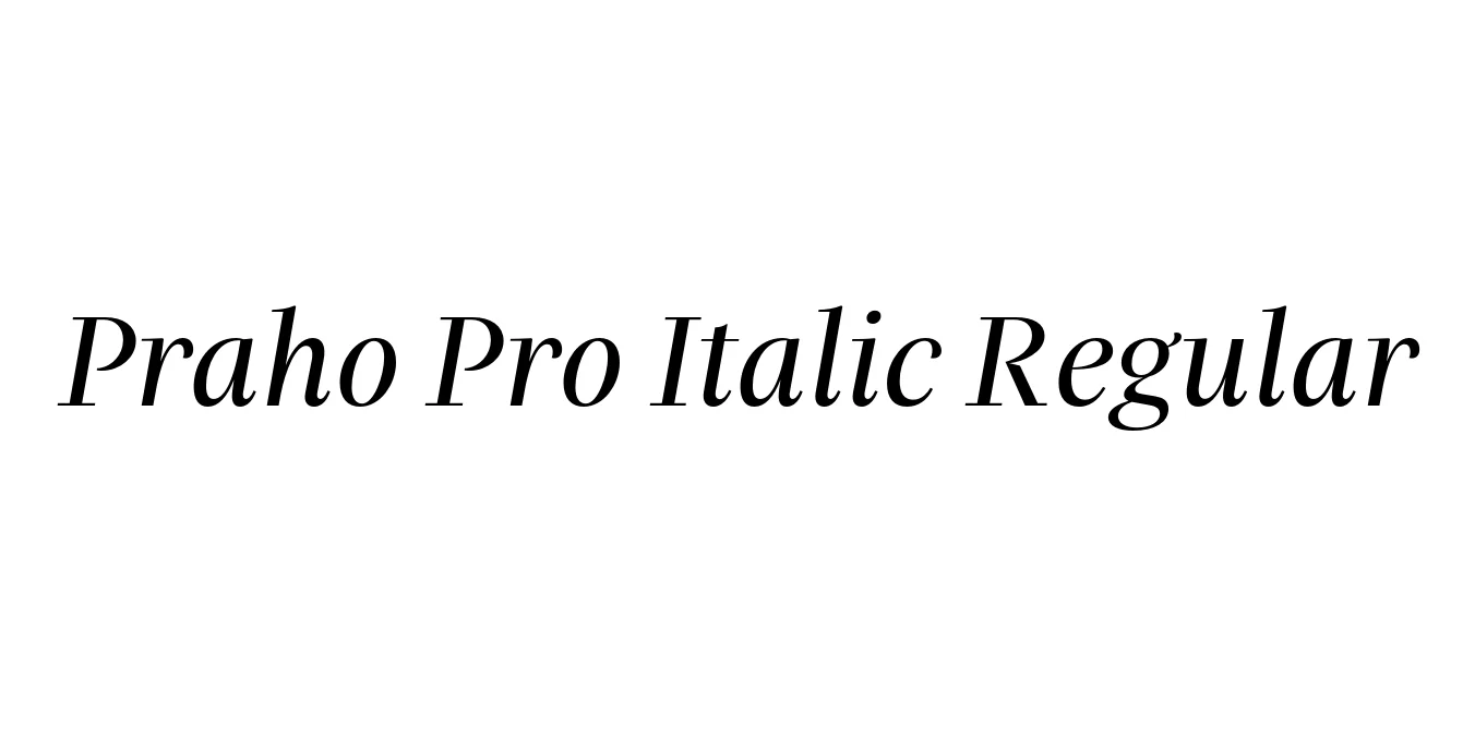 Praho Pro Italic Regular Font Preview