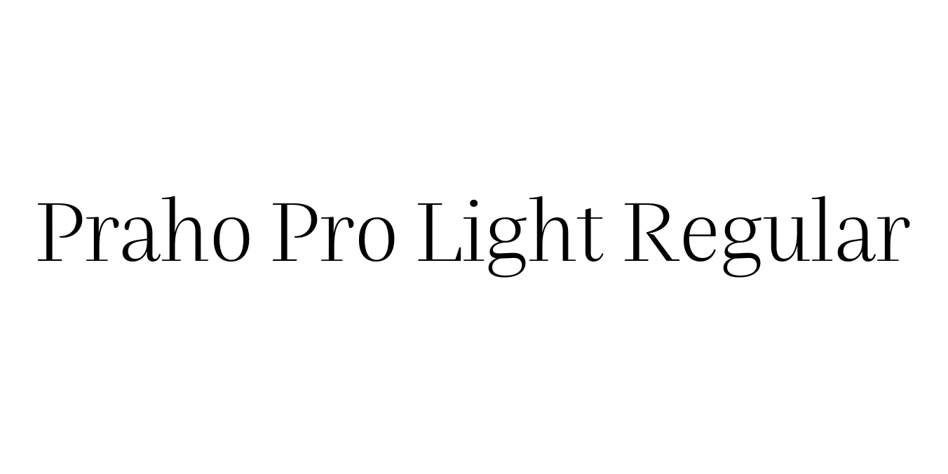 Praho Pro Light Regular Font Preview