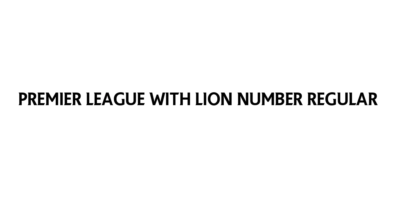 Premier League with Lion Number Regular Font Preview