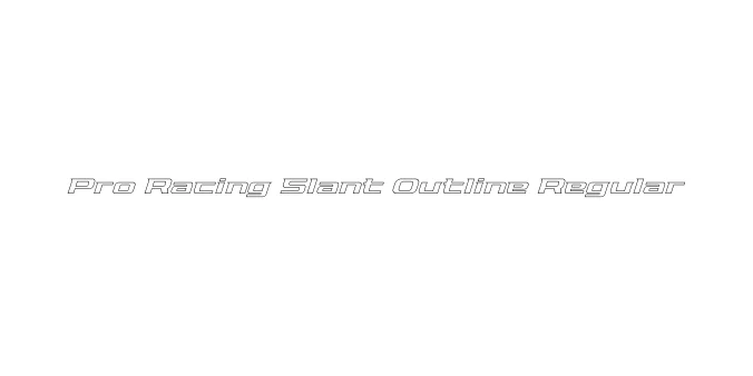 Pro Racing Slant Outline Regular Font Preview