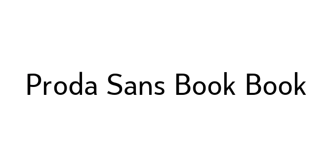 Proda Sans Book Book Font Preview