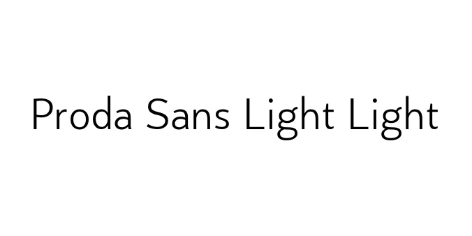 Proda Sans Light Light Font Preview