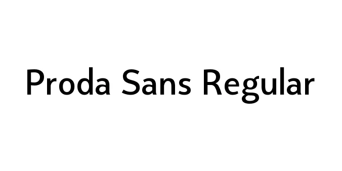 Proda Sans Regular Font Preview