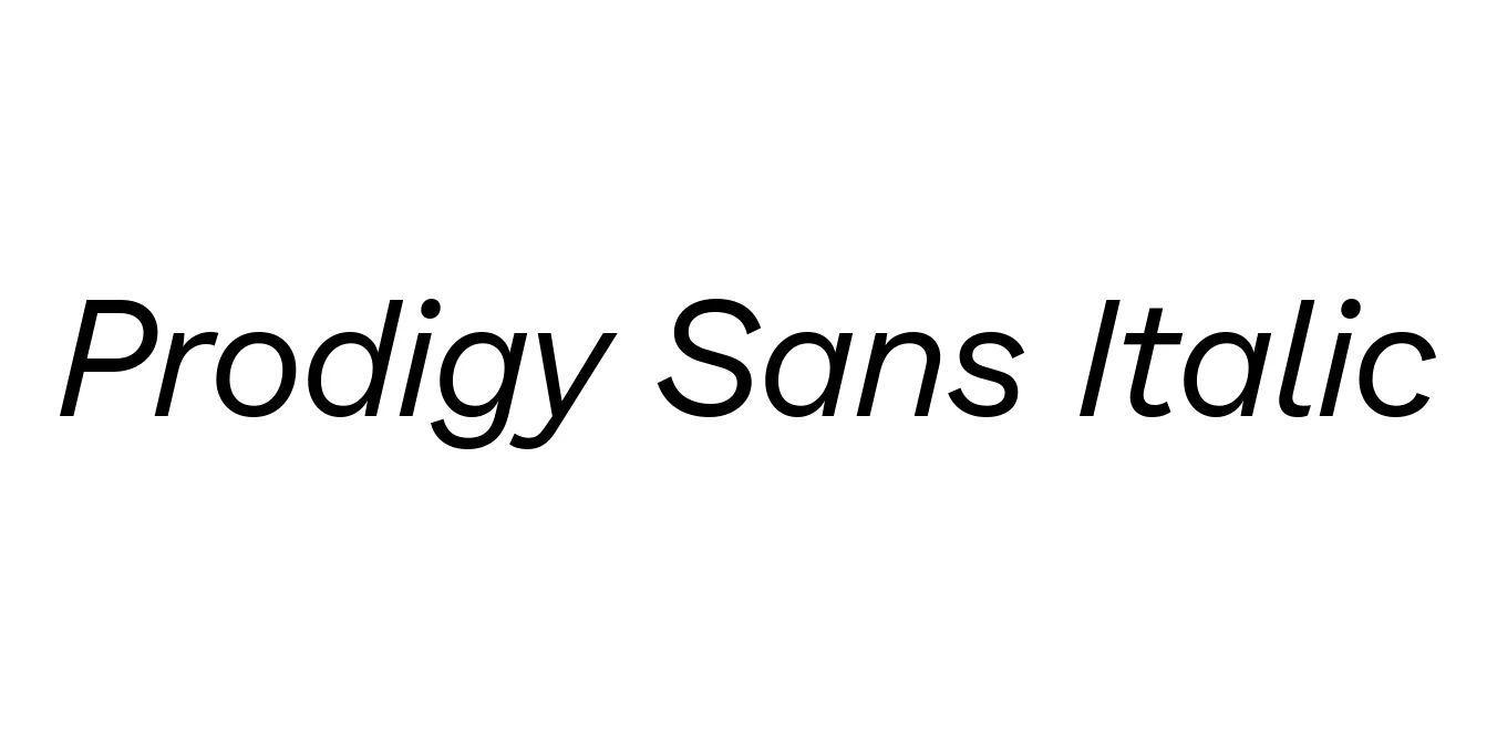 Prodigy Sans Italic Font Preview