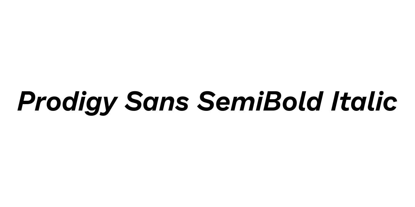 Prodigy Sans SemiBold Italic Font Preview