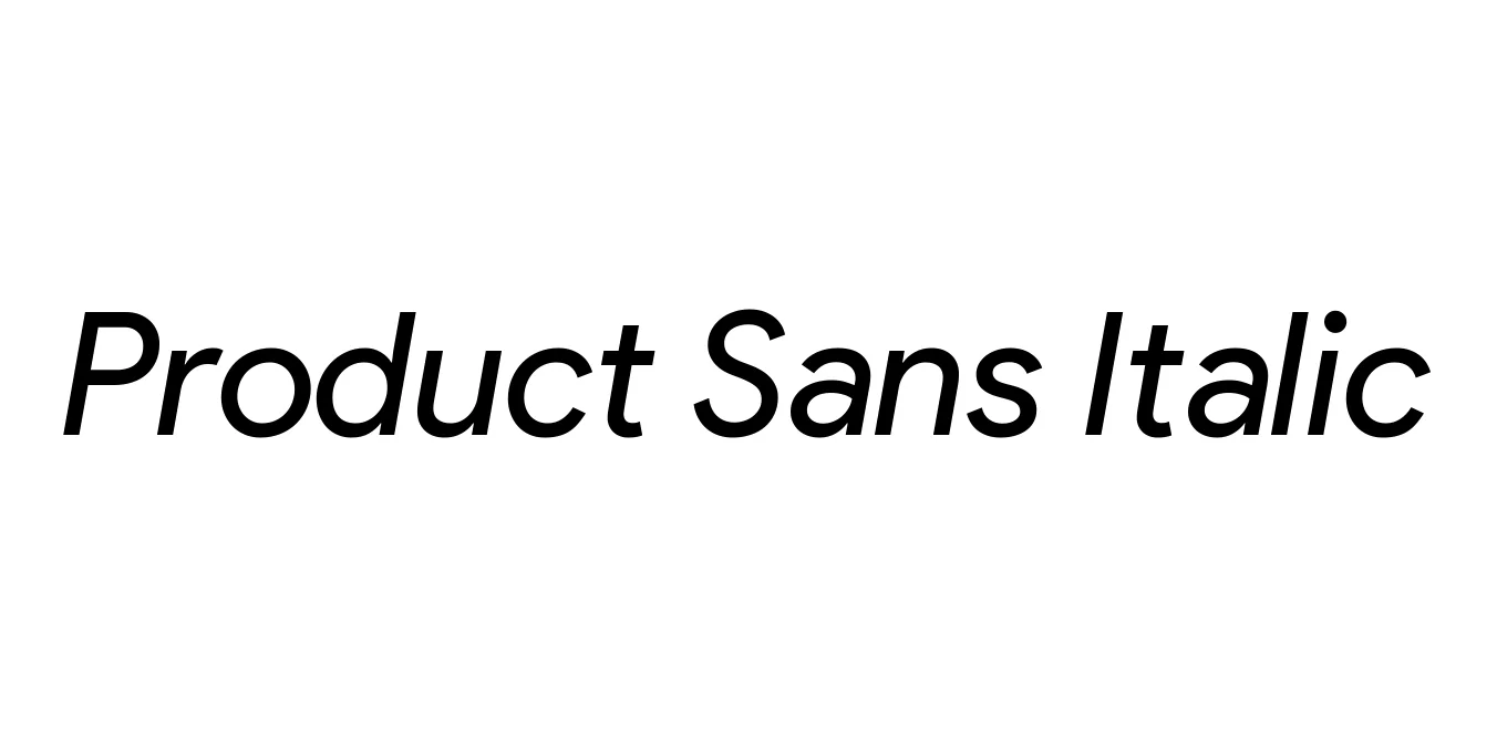 Product Sans Italic Font Preview