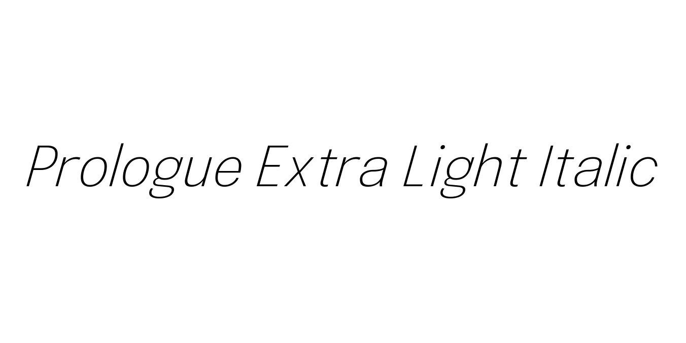 Prologue Extra Light Italic Font Preview