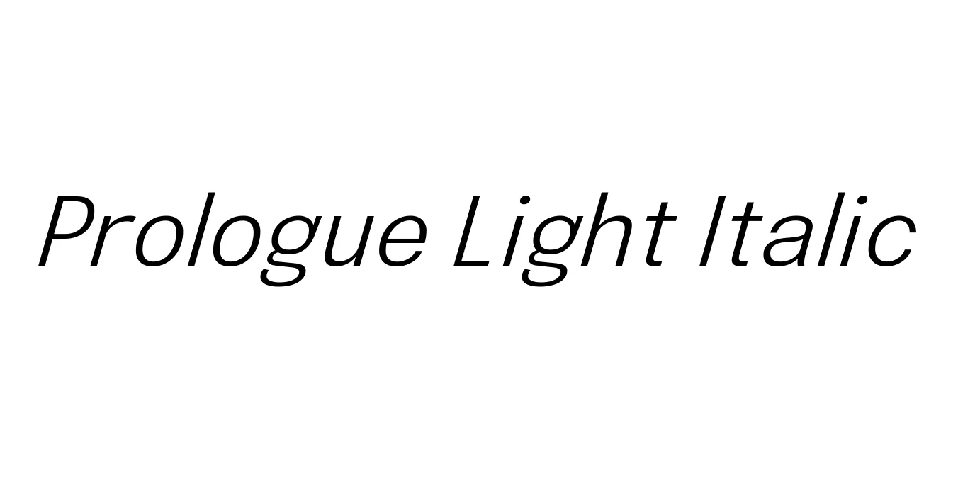 Prologue Light Italic Font Preview