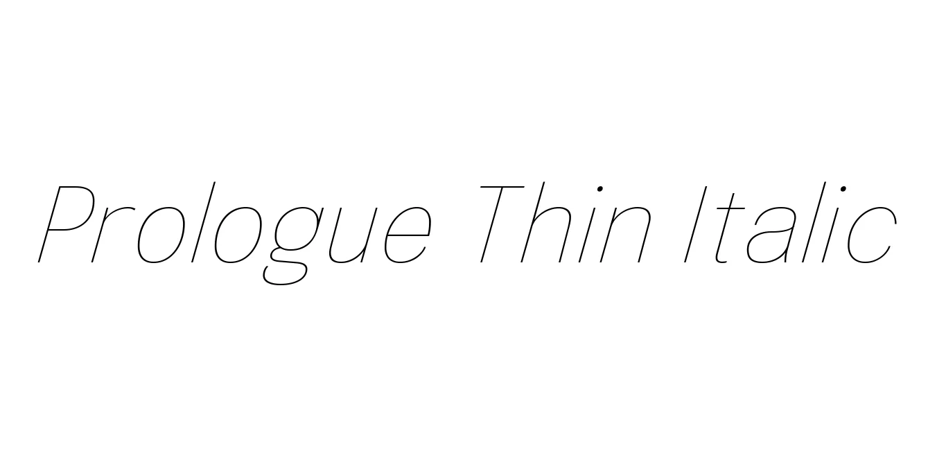 Prologue Thin Italic Font Preview