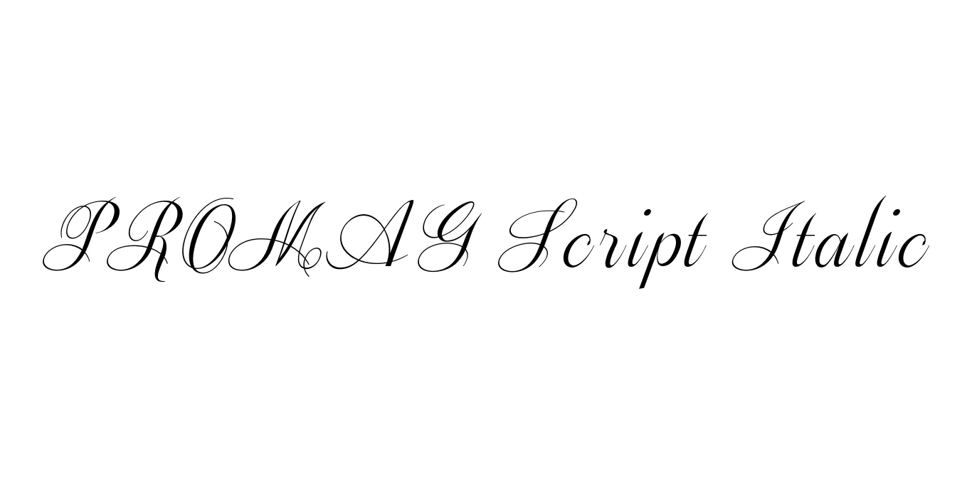PROMAG Script Italic Font Preview