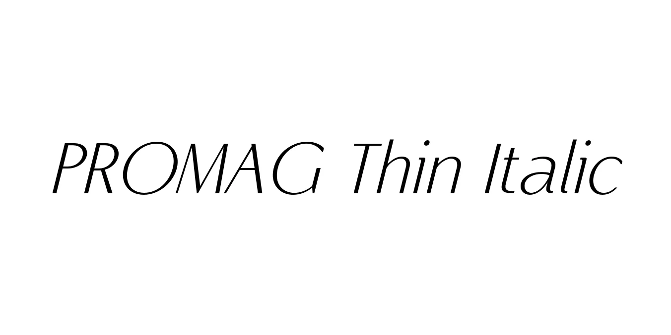 PROMAG Thin Italic Font Preview