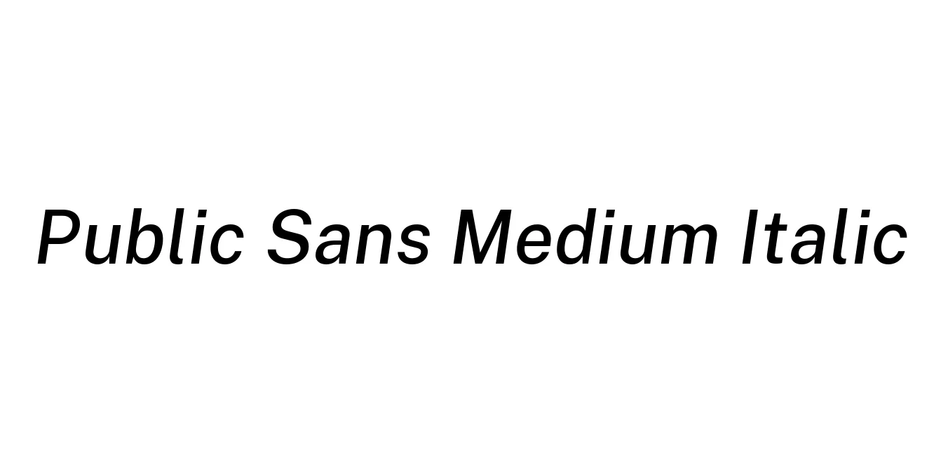 Public Sans Medium Italic Font Preview