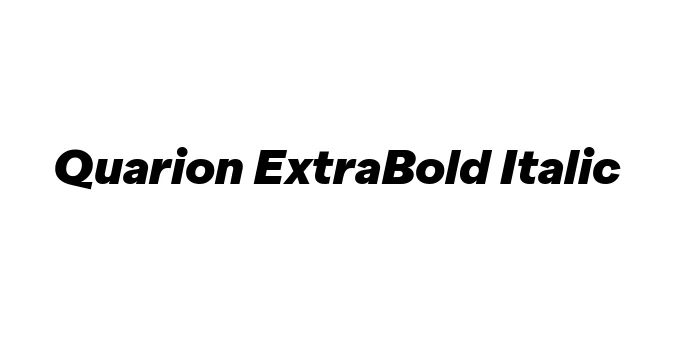 Quarion ExtraBold Italic Font Preview