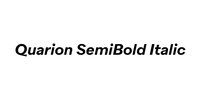 Quarion SemiBold Italic Font Preview
