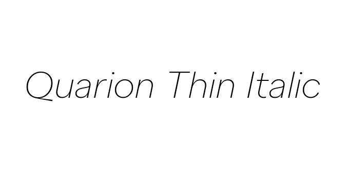 Quarion Thin Italic Font Preview