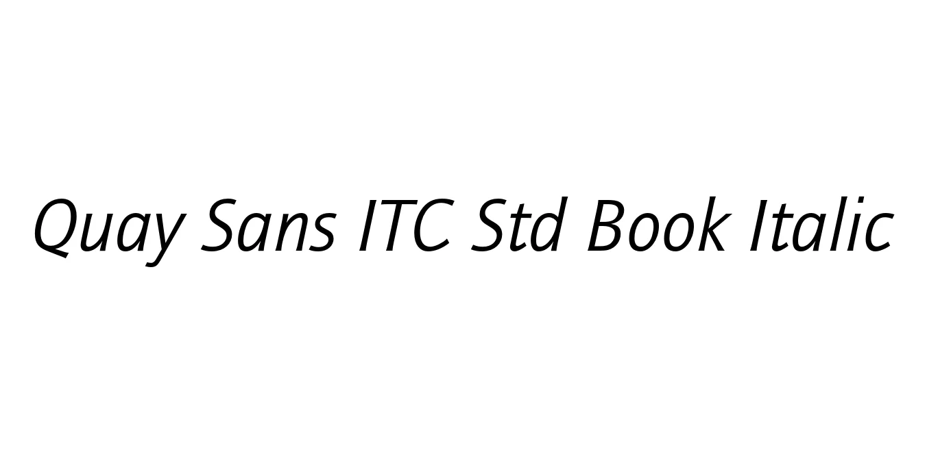Quay Sans ITC Std Book Italic Font Preview