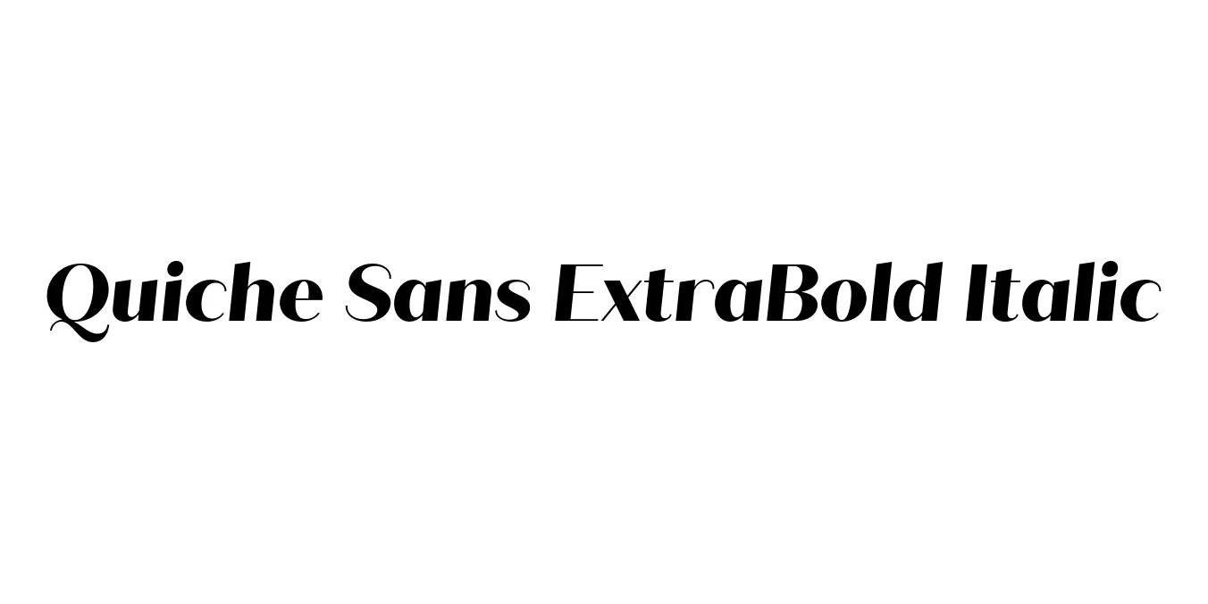 Quiche Sans ExtraBold Italic Font Preview
