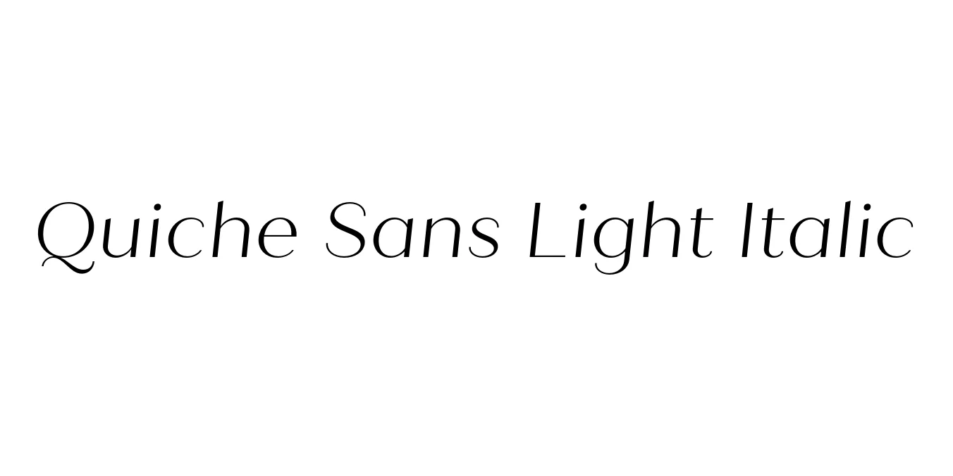 Quiche Sans Light Italic Font Preview