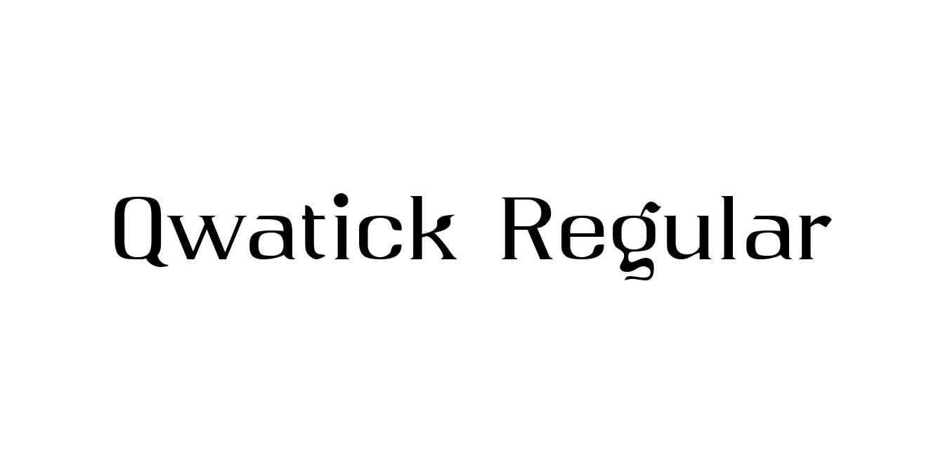Qwatick Regular Font Preview