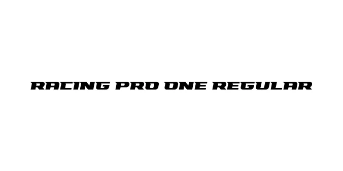 Racing Pro One Regular Font Preview