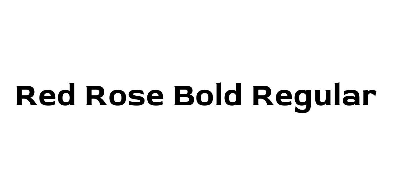 Red Rose Bold Regular Font Preview