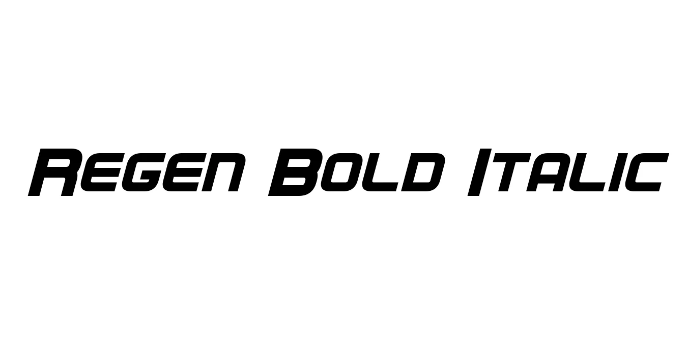 Regen Bold Italic Font Preview