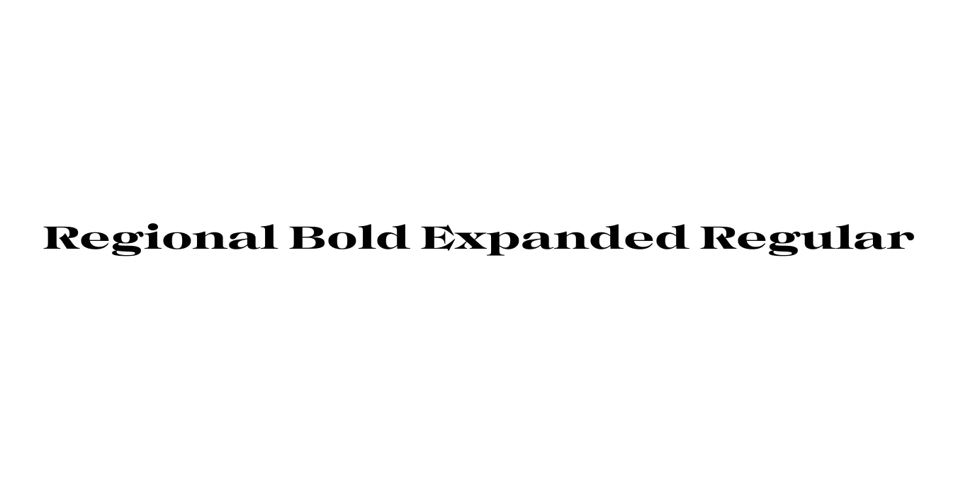Regional Bold Expanded Regular Font Preview