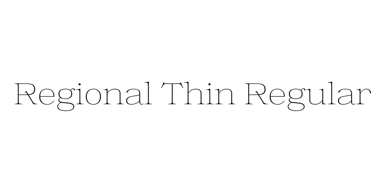 Regional Thin Regular Font Preview
