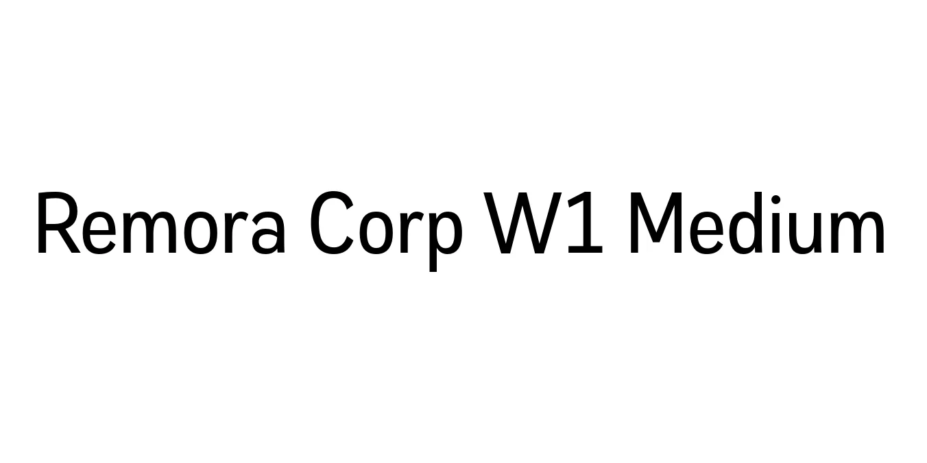 Remora Corp W1 Medium Font Preview
