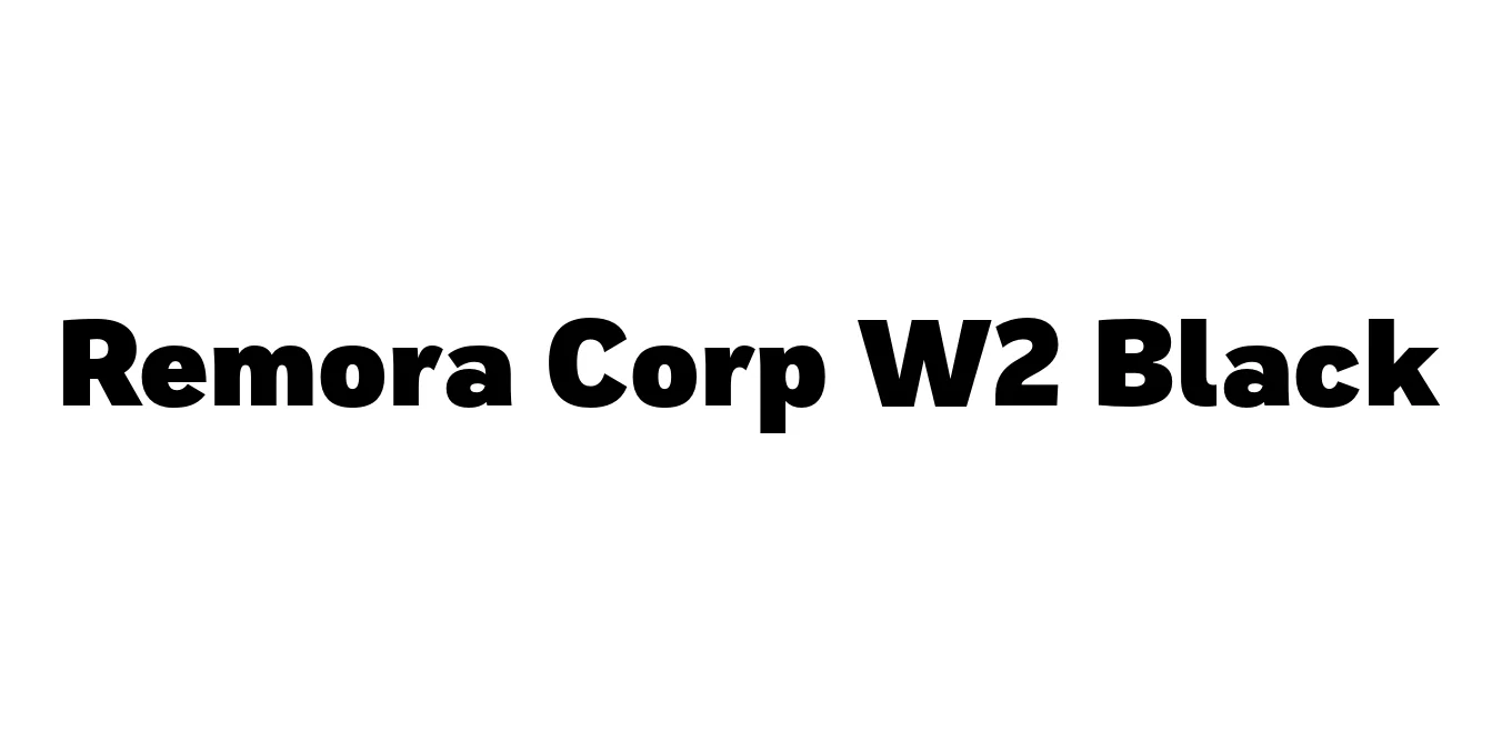 Remora Corp W2 Black Font Preview