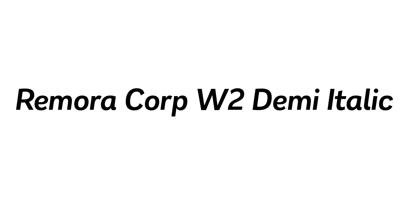 Remora Corp W2 Demi Italic Font Preview