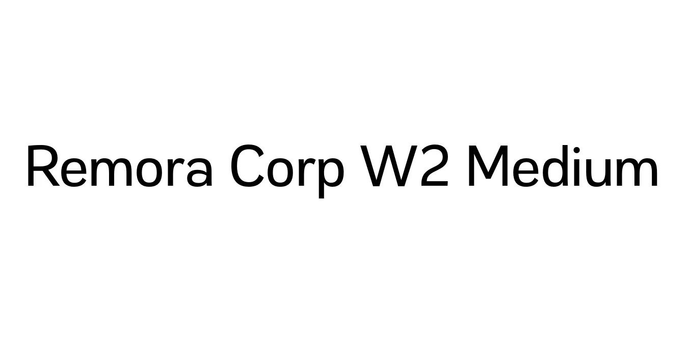 Remora Corp W2 Medium Font Preview