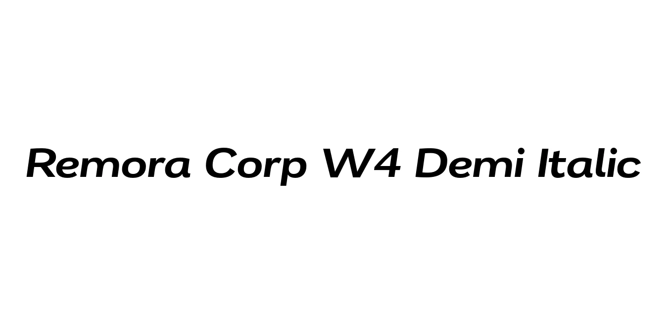 Remora Corp W4 Demi Italic Font Preview