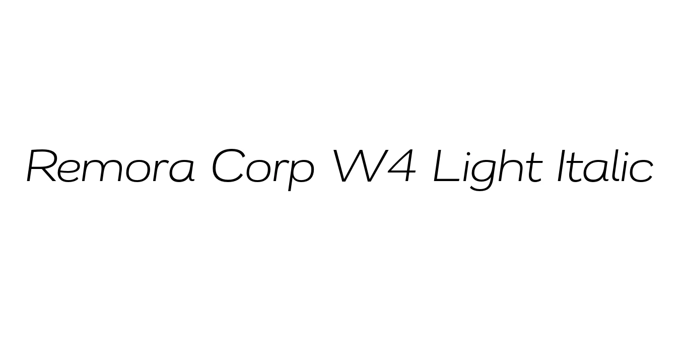 Remora Corp W4 Light Italic Font Preview