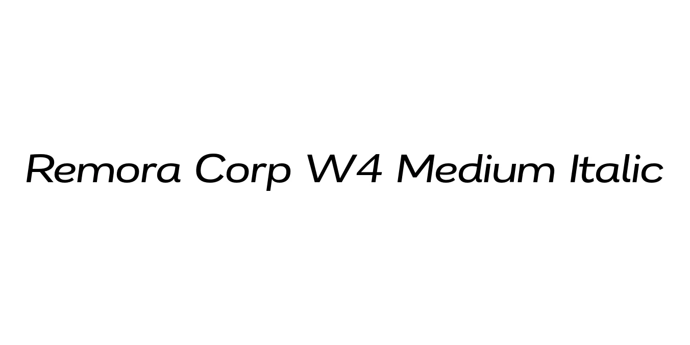 Remora Corp W4 Medium Italic Font Preview