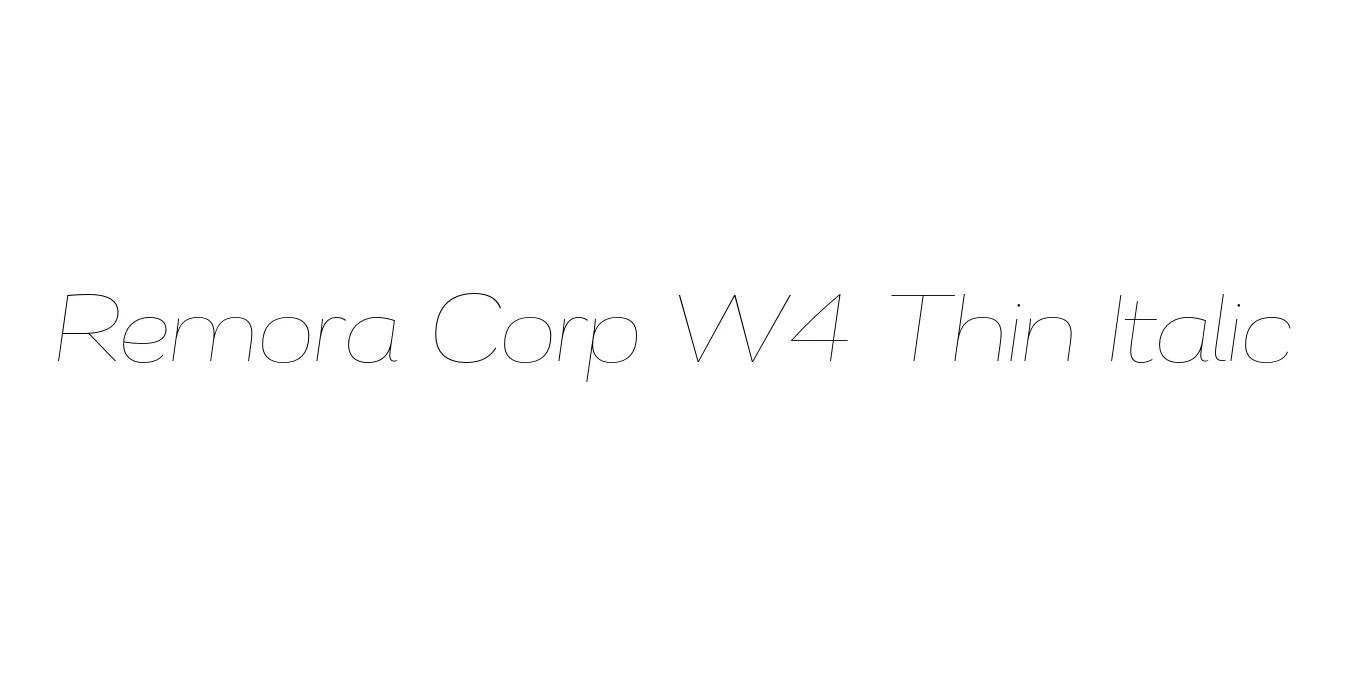 Remora Corp W4 Thin Italic Font Preview