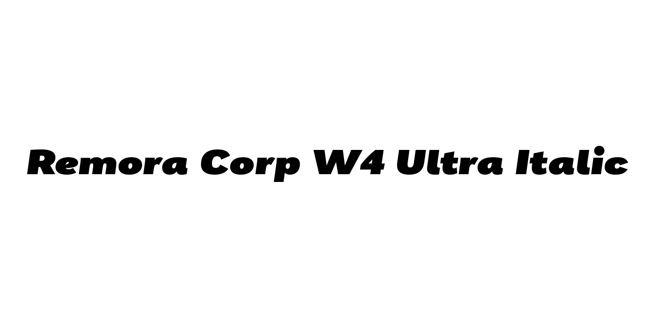 Remora Corp W4 Ultra Italic Font Preview