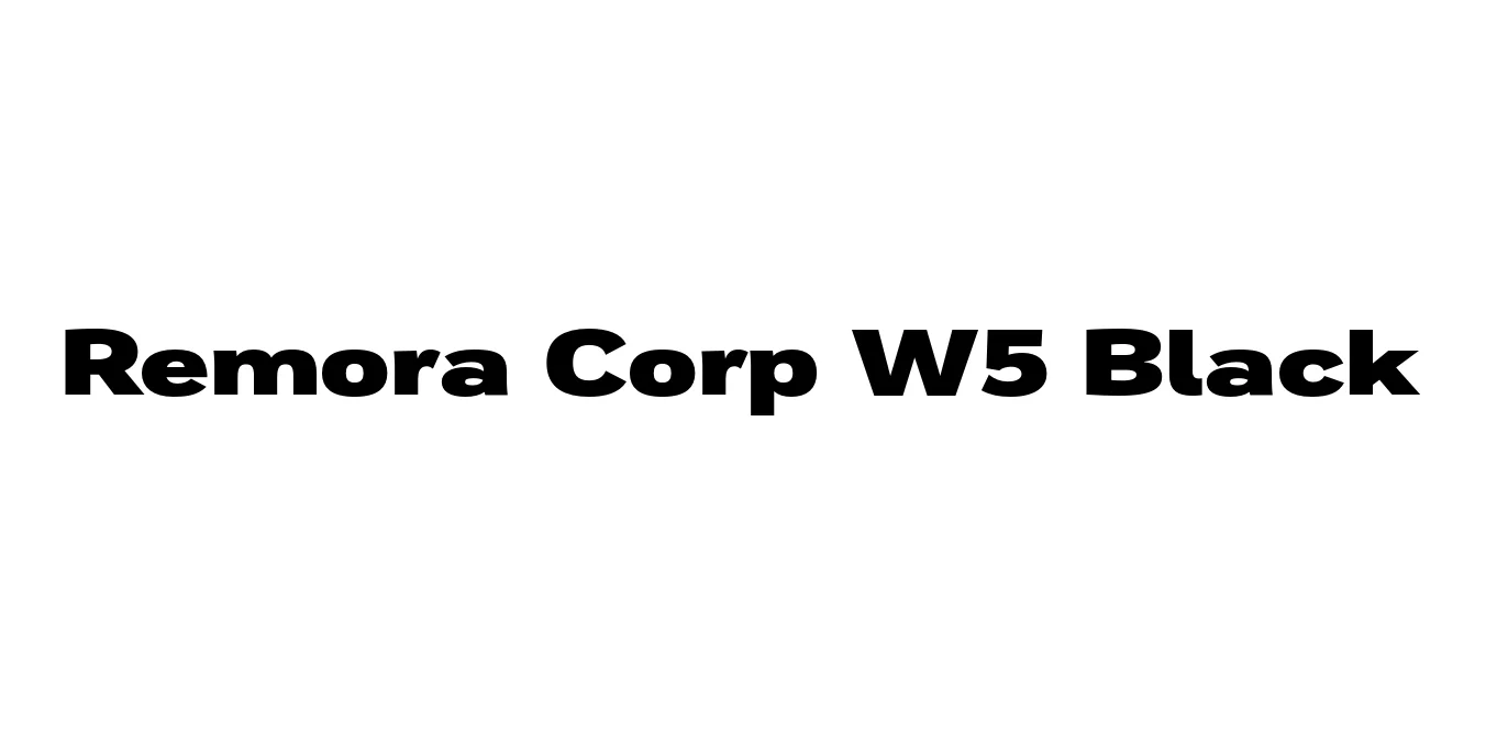 Remora Corp W5 Black Font Preview