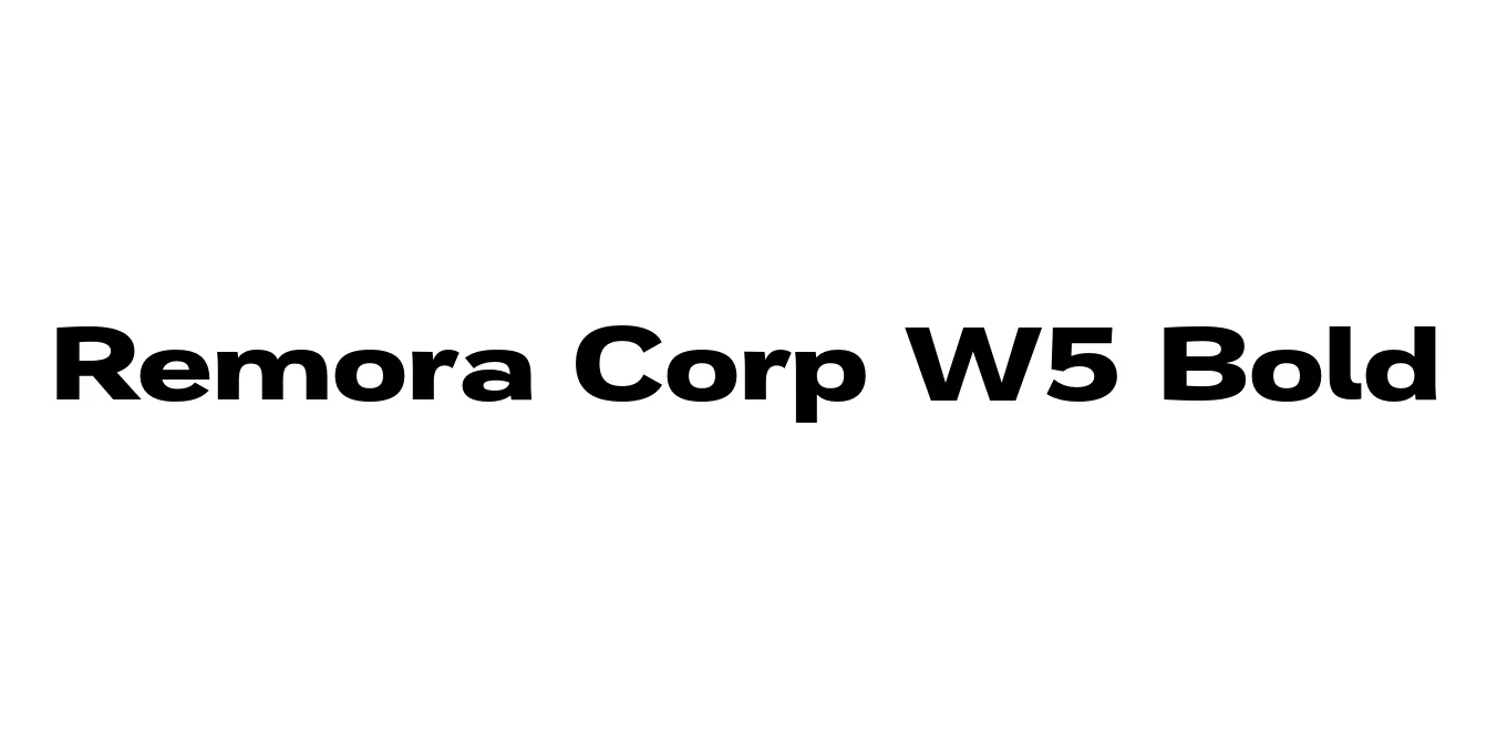Remora Corp W5 Bold Font Preview