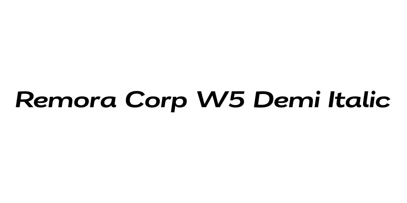 Remora Corp W5 Demi Italic Font Preview